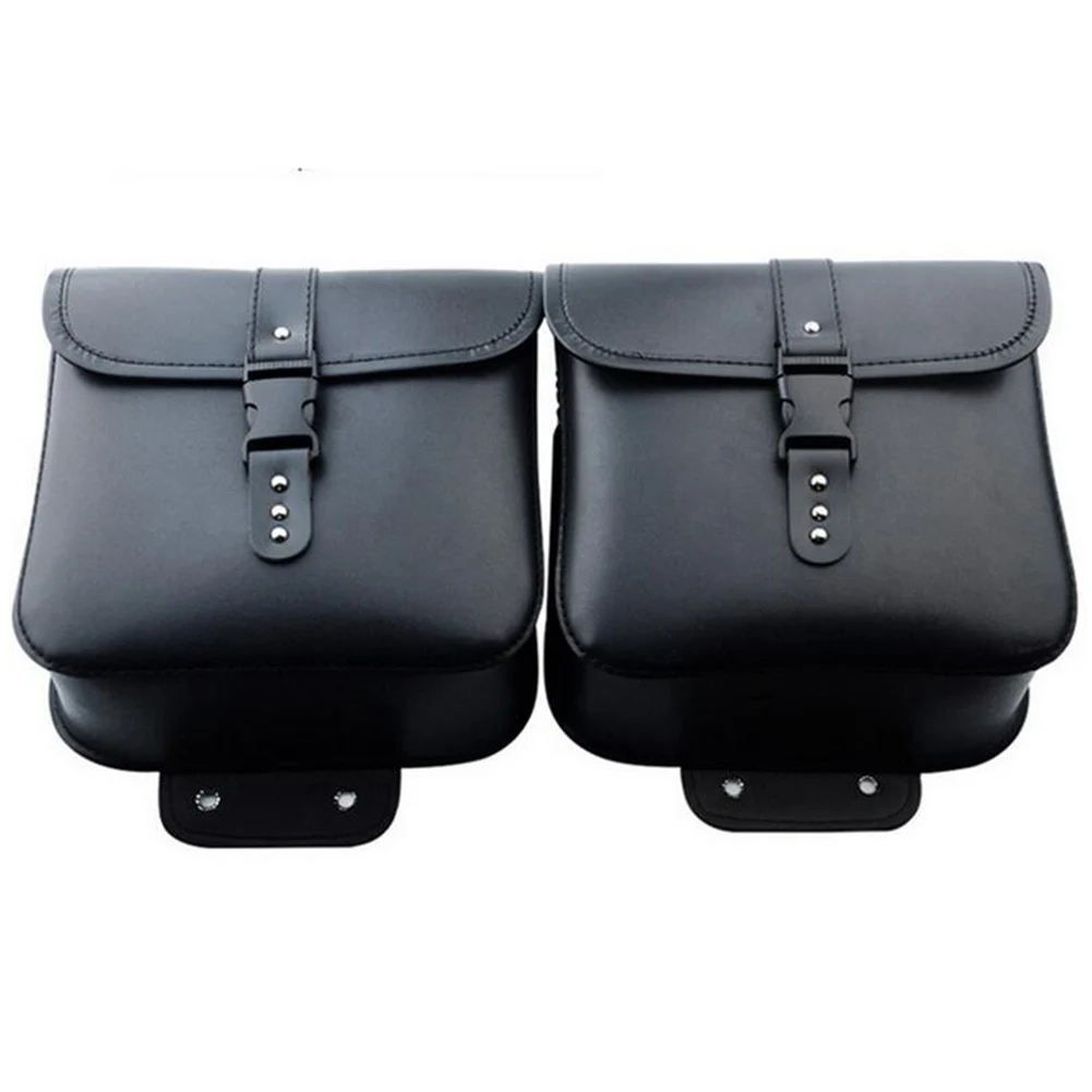 

2pcs PU Leather Waterproof Storage Bag Motorcycle Sports Luggage Saddle Bag Bike Side Pouch
