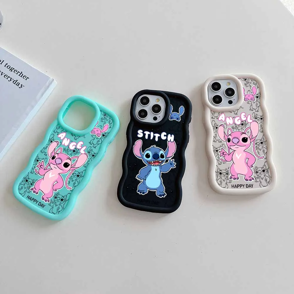 Чехол для телефона Disneies Stitch Angel Samsung A03 A05S A10S A11 A12 A20S A21S A13 A14 A55 A54 A34 A53 A30 A32 A33 A73