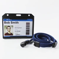 bestom blue id card holder combo metal detector friendly doctor work name tag horizontal badge holder set company desk supply