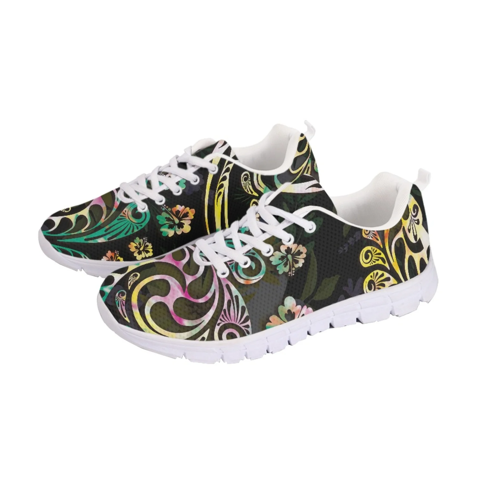

Polynesian Tribal Fijian Totem Tattoo Fiji Prints Superlight Lace-Up Soft-Soled Trainers Comfort Breathable Mesh Running Shoes