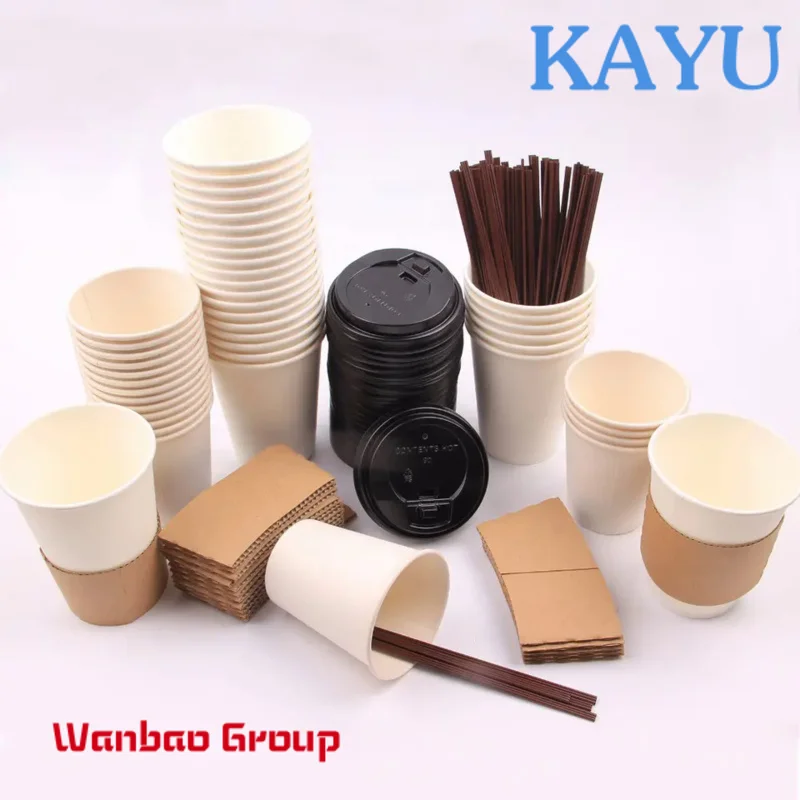Corrugated 7oz 8oz Hot Drink Paper Cup Disposable Coffee Cup With Lids Milk Tea Beverage Cup Takeaway Packages