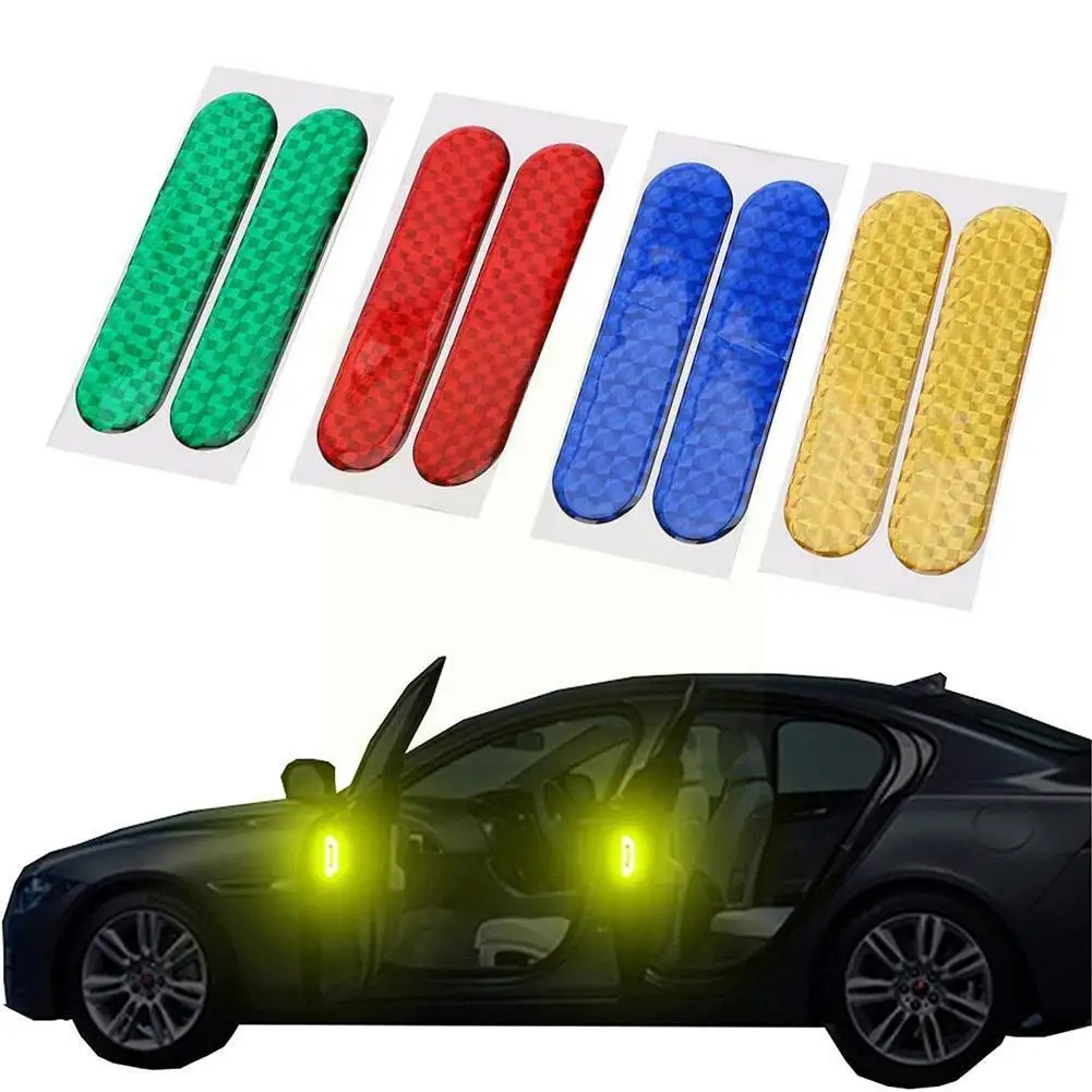 

Car Warning Stickers Reflective Stickers Door Anti-collision Reflective Stickers Strong Auto Epoxy Stickers Parts Stickines F6t1