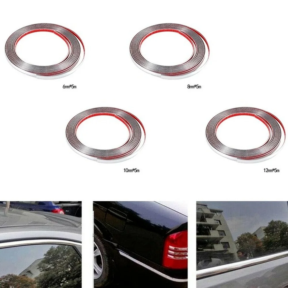 Автомобильная хромированная лента для молдинга 5 м протектор бампера