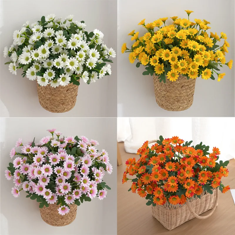 

Autumn Artificial Daisy Flowers Silk Bouquet Fake Flower DIY Decor for Vase Home Wedding Christmas Decorative Household Products