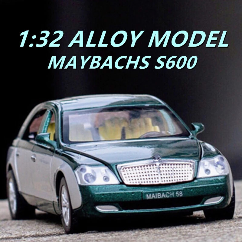 

Модель классического автомобиля mayбачs S600 1:32, модель автомобиля из сплава, Литые металлические игрушечные автомобили, модель автомобиля, ко...
