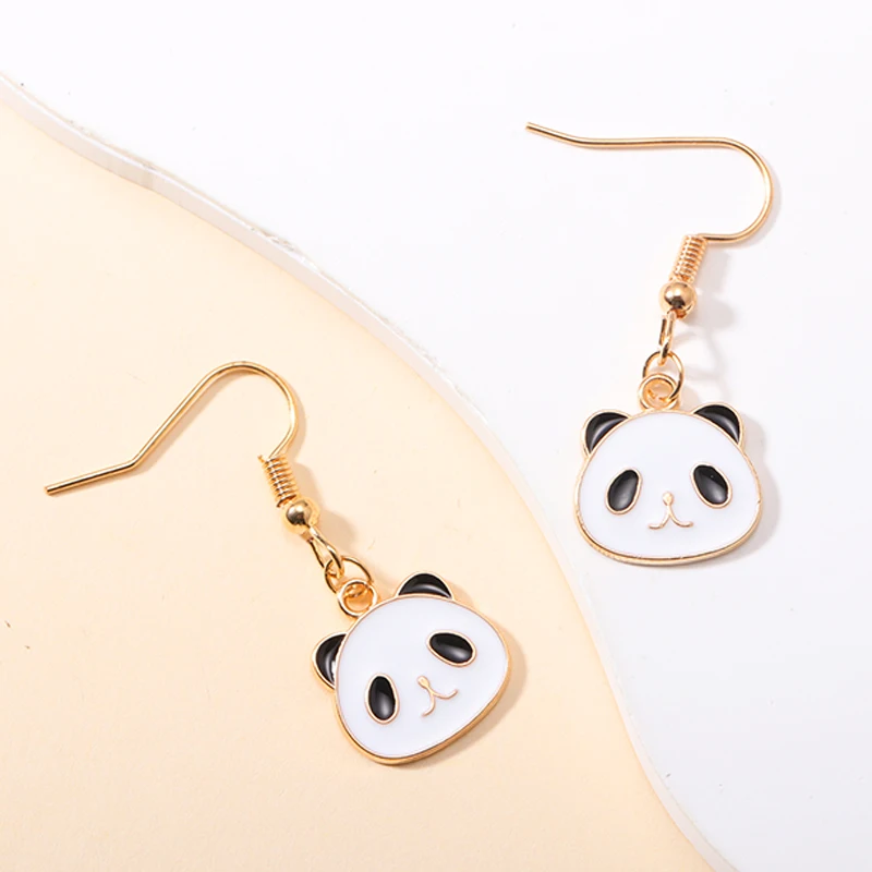 Милые эмалированные серьги-подвески из сплава в виде животных милые панды