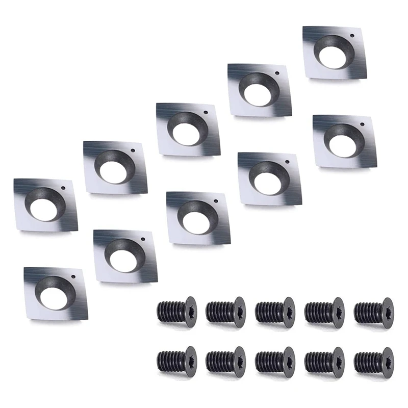 

15X15X2.5Mm R100-81° Carbide Inserts Byrd Shelix Cutterhead Cutters With 4Inch Edge Radius,10 Packs With Screws