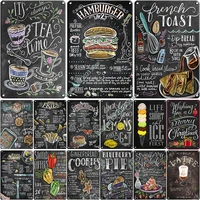 metal sign poster burger tin plates coffee plaque restaurant kitchen wall decoration coffee bar club decoraion delicate cooking