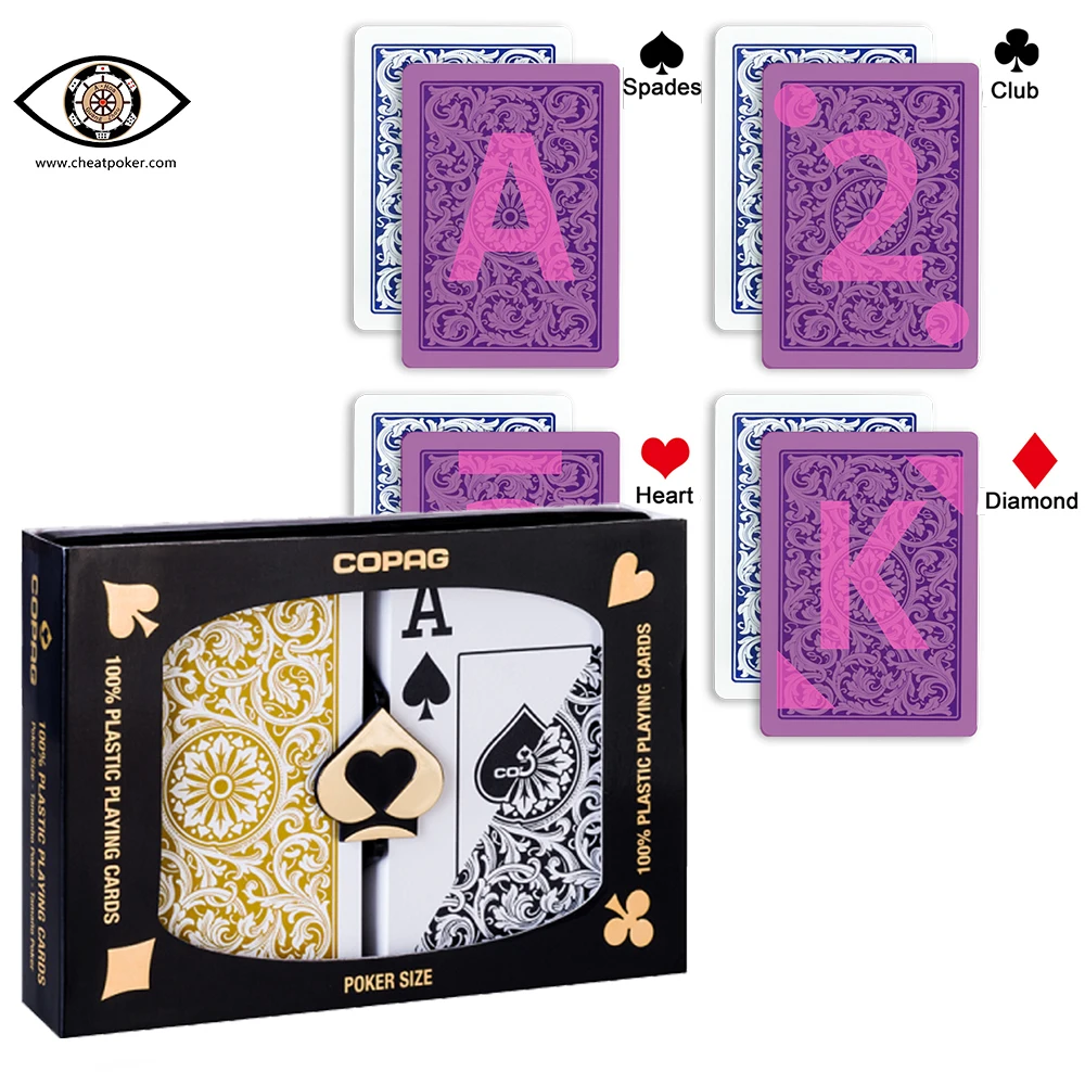 Marked Playing Cards for Infrared Reader Plastic Magic Double Decks Anti Cheat Poker Copag 1546