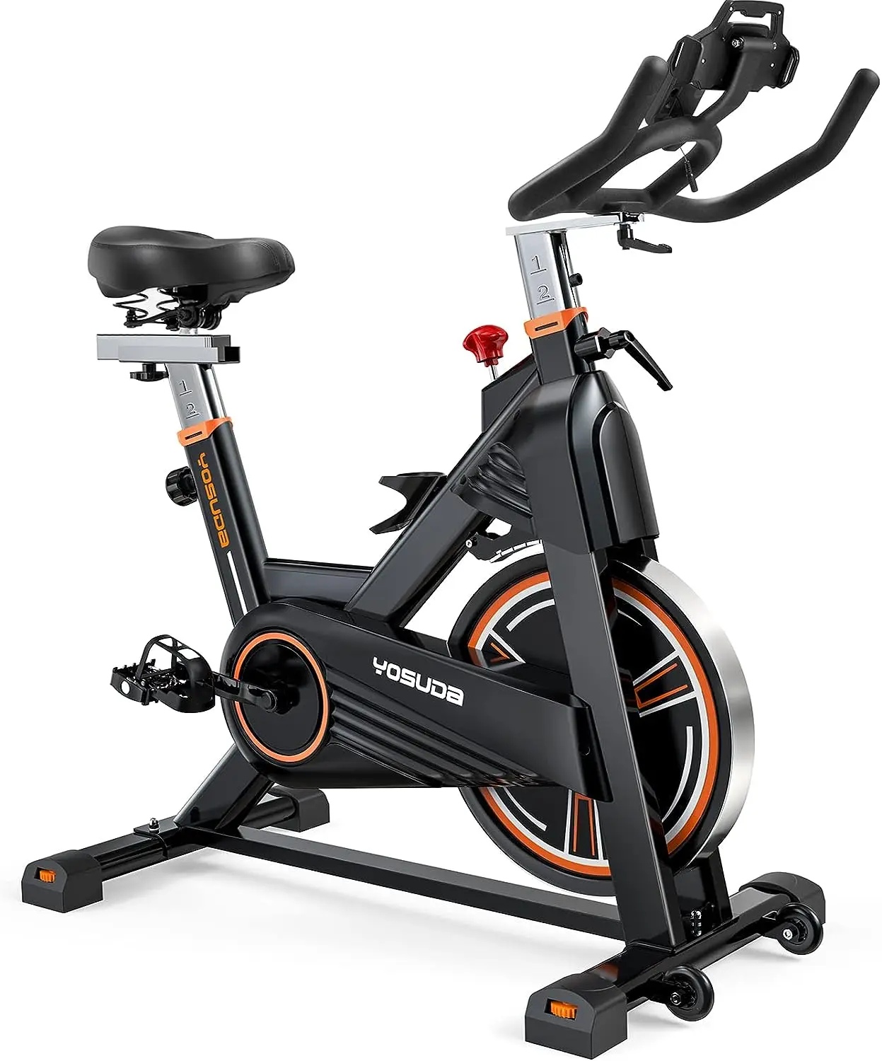 

Exercise Bike 350 lbs Weight Capacity - Indoor Cycling Bike Stationary with Comfortable Seat Cushion, Silent Belt Drive