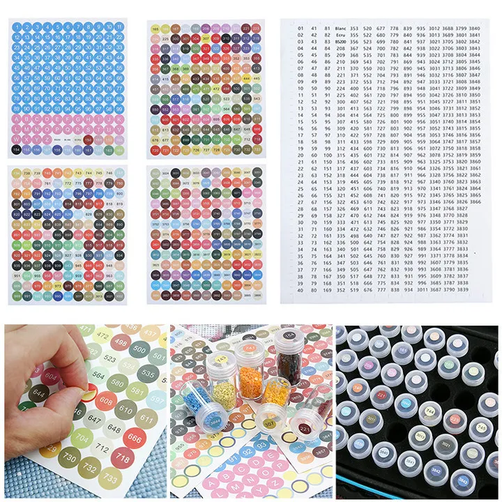 

DMC Colors Number Label Stickers for Diamond Painting Storage Box Mosaic Beads Organizer Bottle Tool Cross Stitch Label and Mark