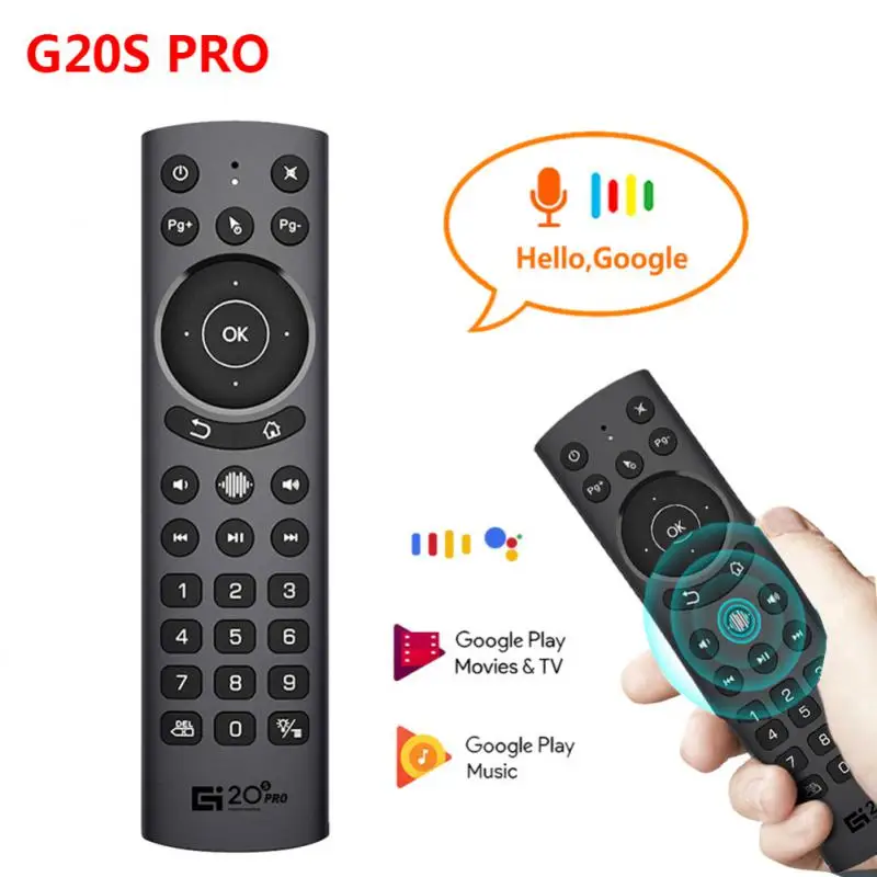 

2023 trend Plus G20S PRO 2.4G Wireless Smart Voice Air Mouse Gyroscope IR Learning Backlit Remote Control for Android TV BOX