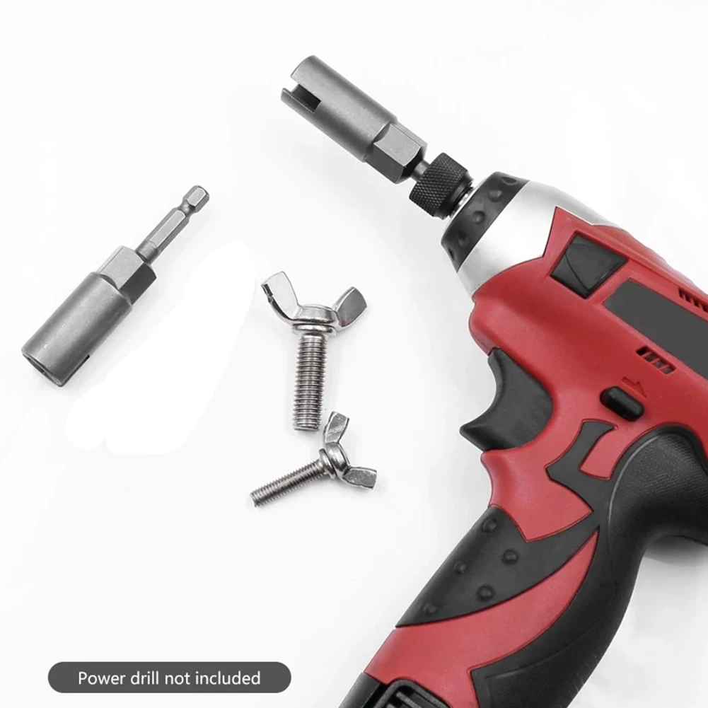 

4pcs Butterfly Bolt Socket Wrench 1/4 Hex Wing Nut Driver Socket Adapter Nut For Panel Nuts Screws Electric Screwdriver Sleeve