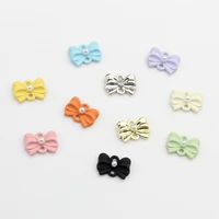 zinc alloy color spray paint inlaid pearls cute bow charms connector 10pcslot for diy earrings jewelry making accessories