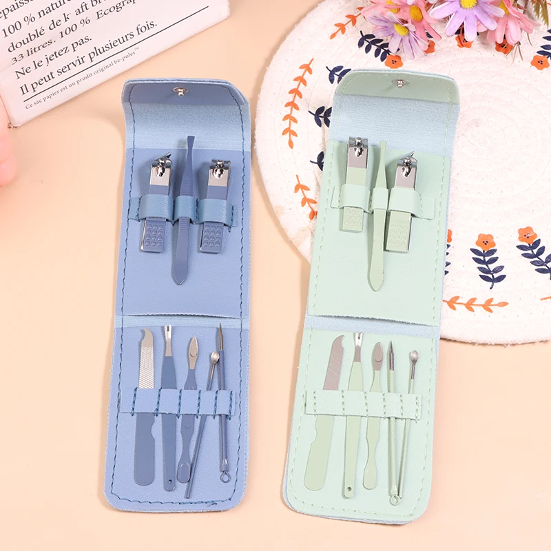 8 шт. профессиональные кусачки для ногтей и кутикулы с футляром маникюрный набор