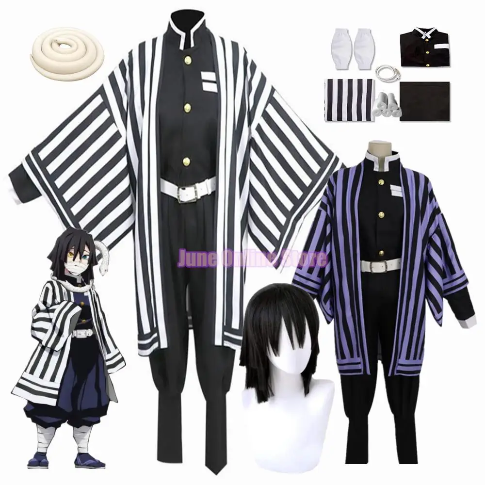 

Anime Cosplay Demon Slayers Kimetsu No Yaiba Iguro Obanai Costume Halloween Party White Snake Props
