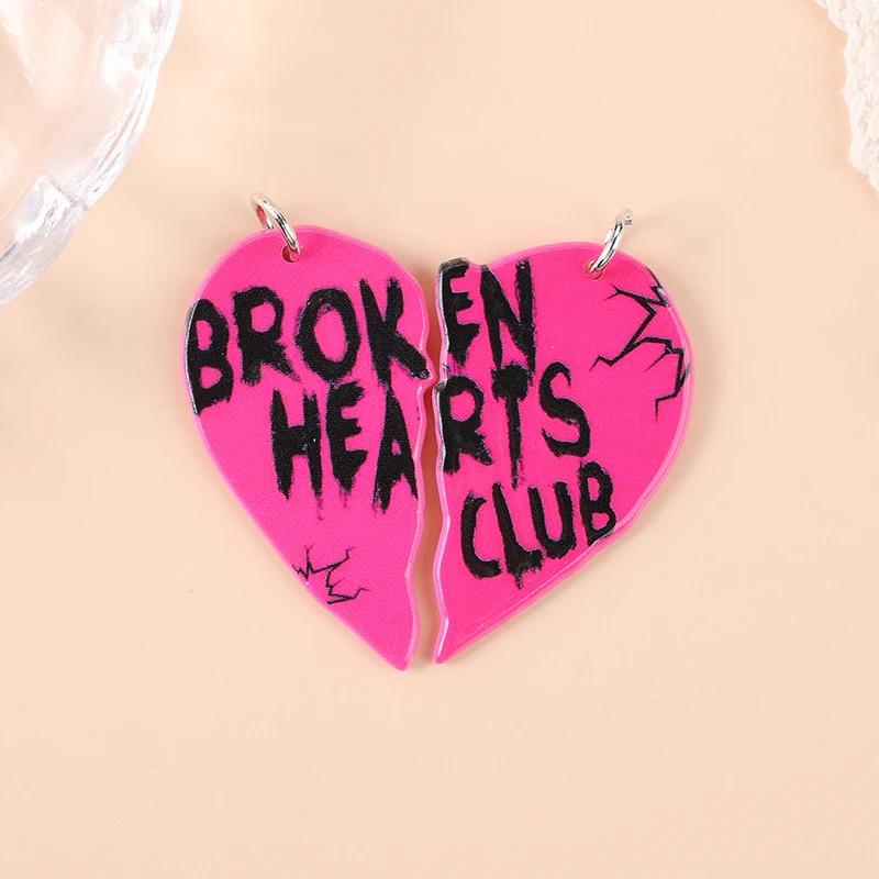 

5 пар, акриловые подвески в виде разбитого сердца для самостоятельного изготовления сережек, ожерелий