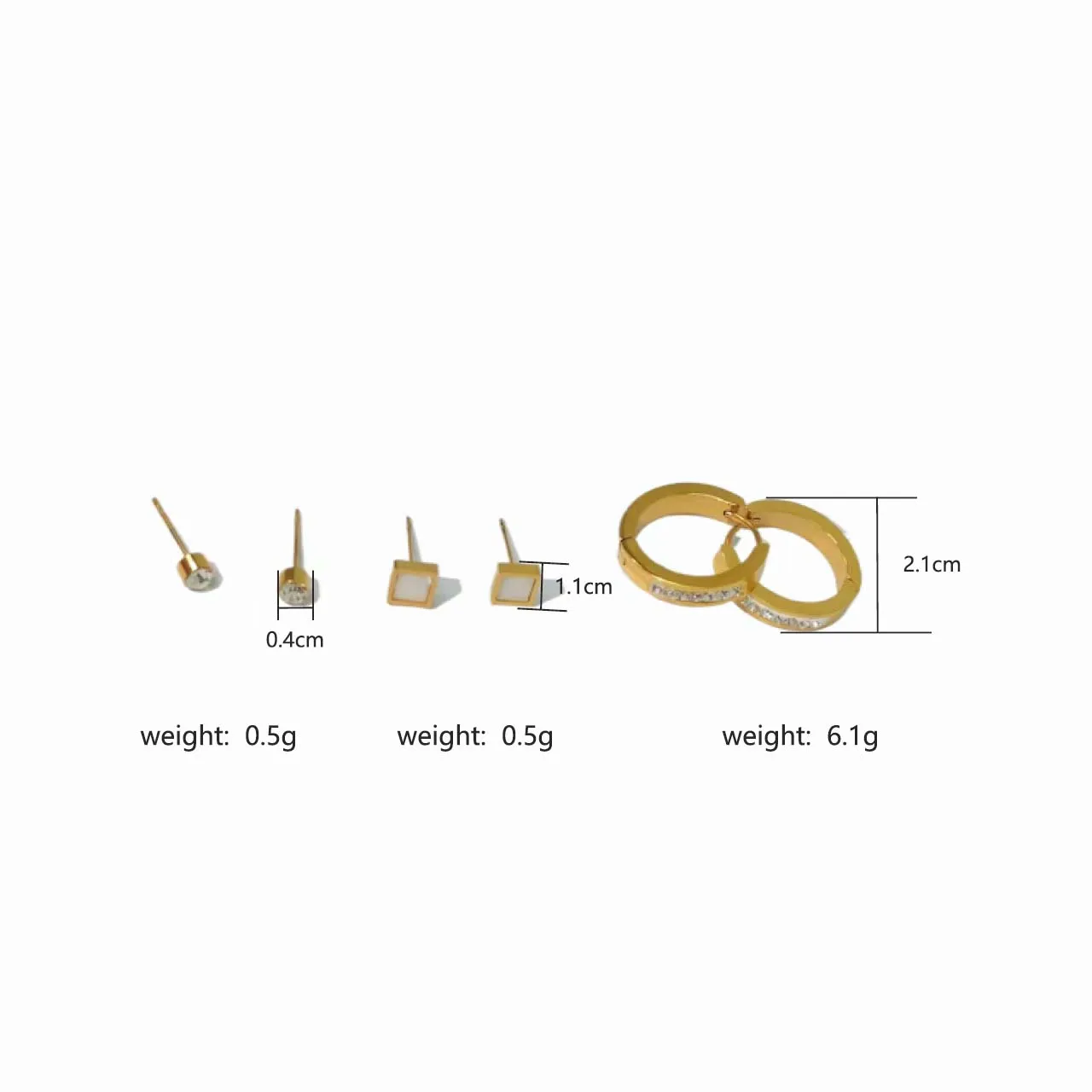 3pairs18k Золотой корпус из нержавеющей стали ободок модные ювелирные украшения