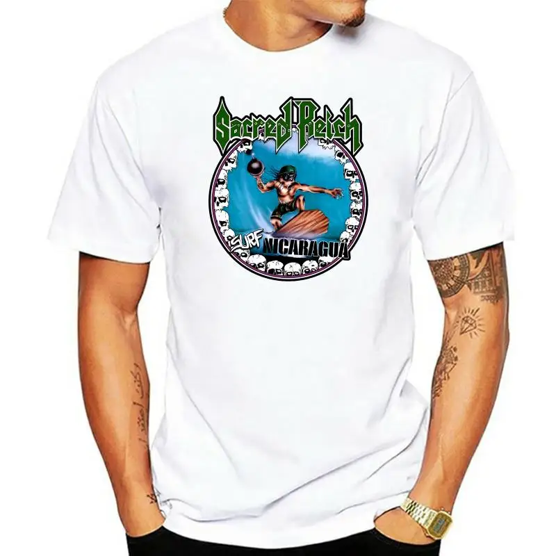 

Sacred Reich - Surfer Nicaragua T-SHIRT Exodus Nuclear Assault Anthrax Forbidden Summer Casual Man T Shirt Good Quality Top Tee