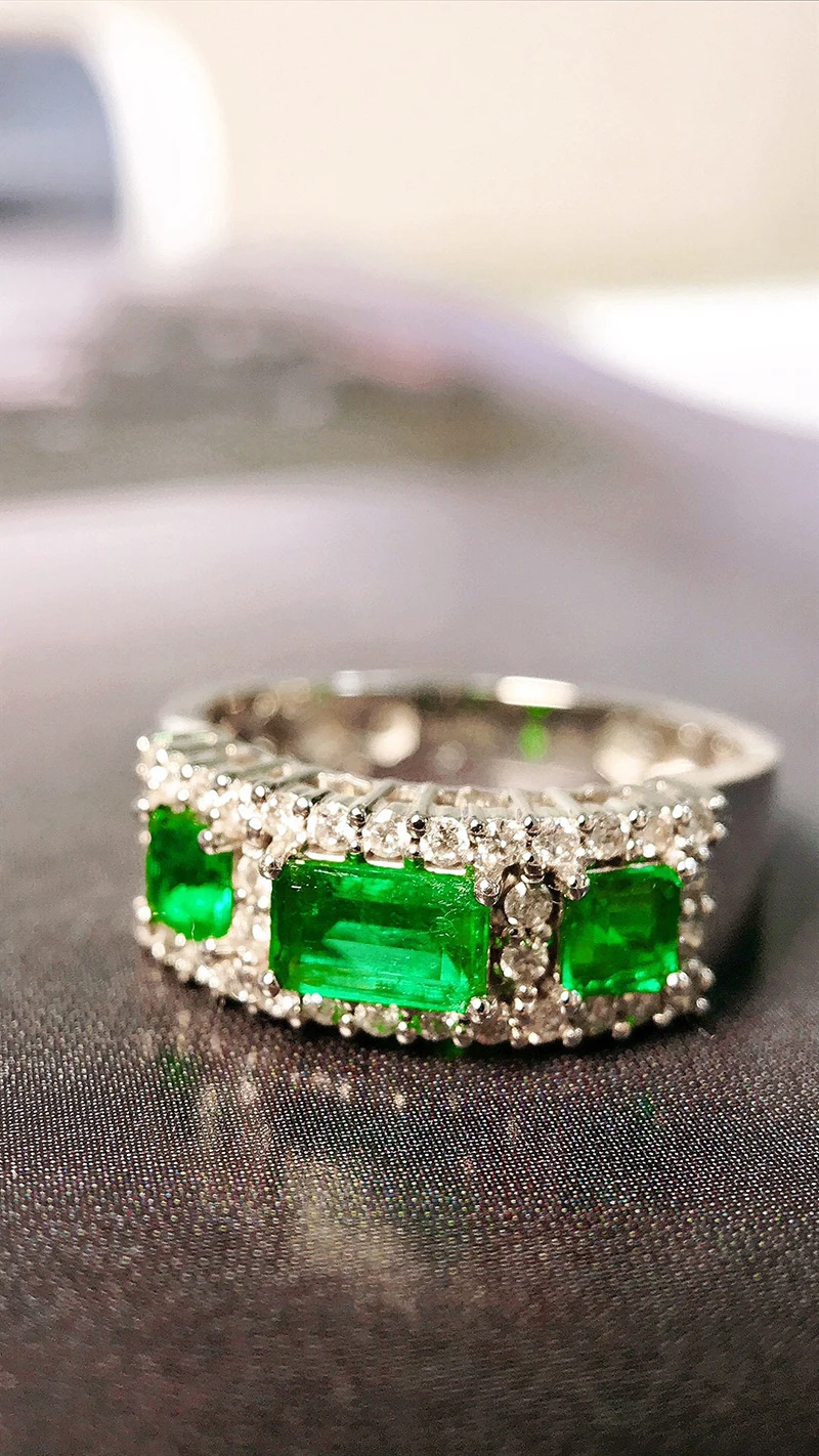 LUOWEND 100% 18K кольца из белого золота обручальное кольцо с натуральным бриллиантом