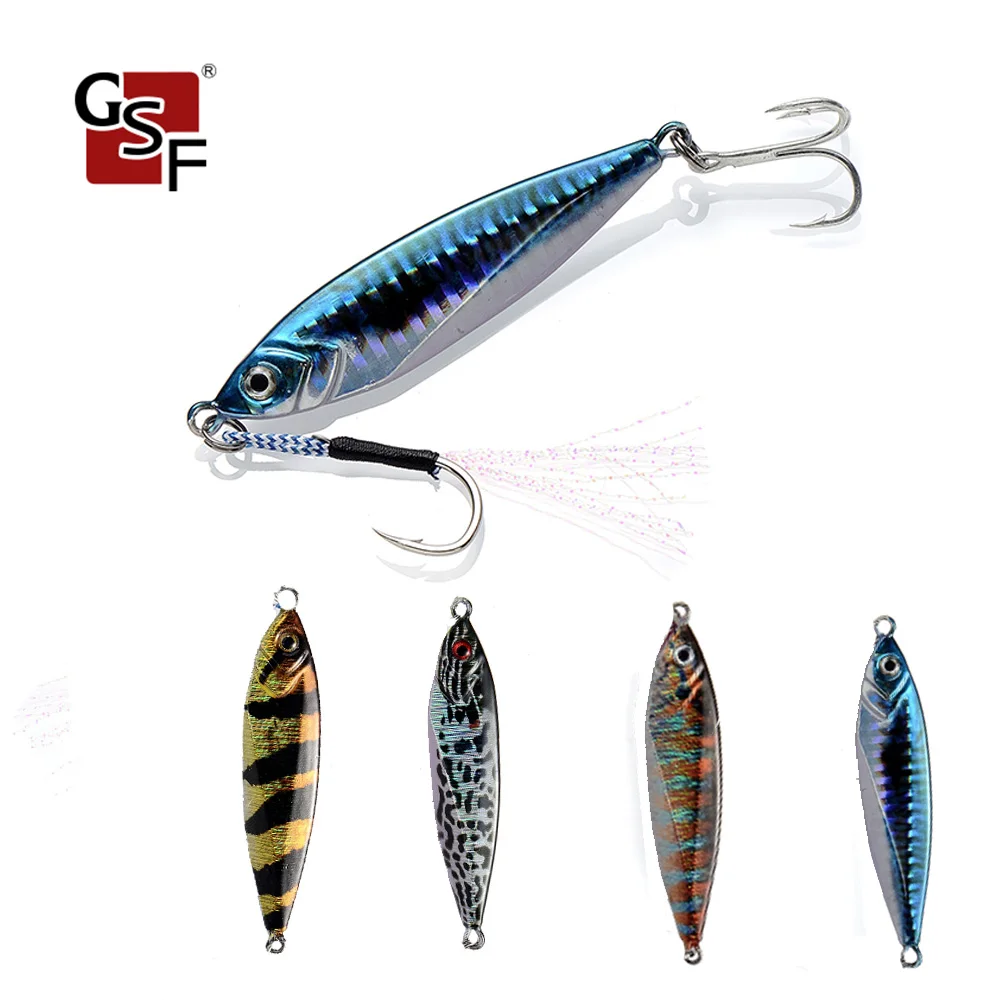 

Металлический джиг GSF 3D 30 г, 40 г, 60 г, приманка для рыбной ловли, джиг-голова с объемными глазами, рыболовный крючок, ложка для джиггинга, литая ...