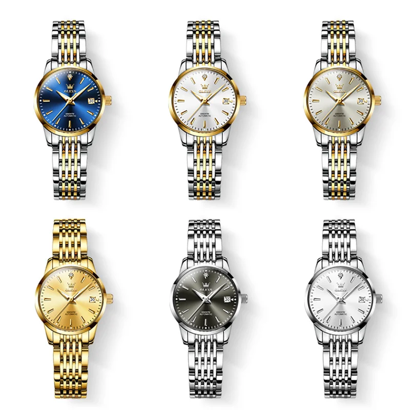 OLEVS Luxury Original Brand Watch for Women Waterproof Diamond Automatic Mechanical Ladies Dress Wristwatch Gift Reloj Mujer
