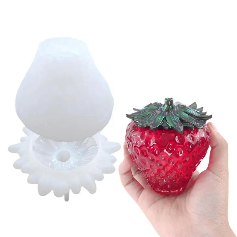 

Box Resin Mold Strawberry Shape Silicone Storage Box With Lids Resin Jar Mold Jewelry Silicone Mold Box Epoxy Mold For Storage
