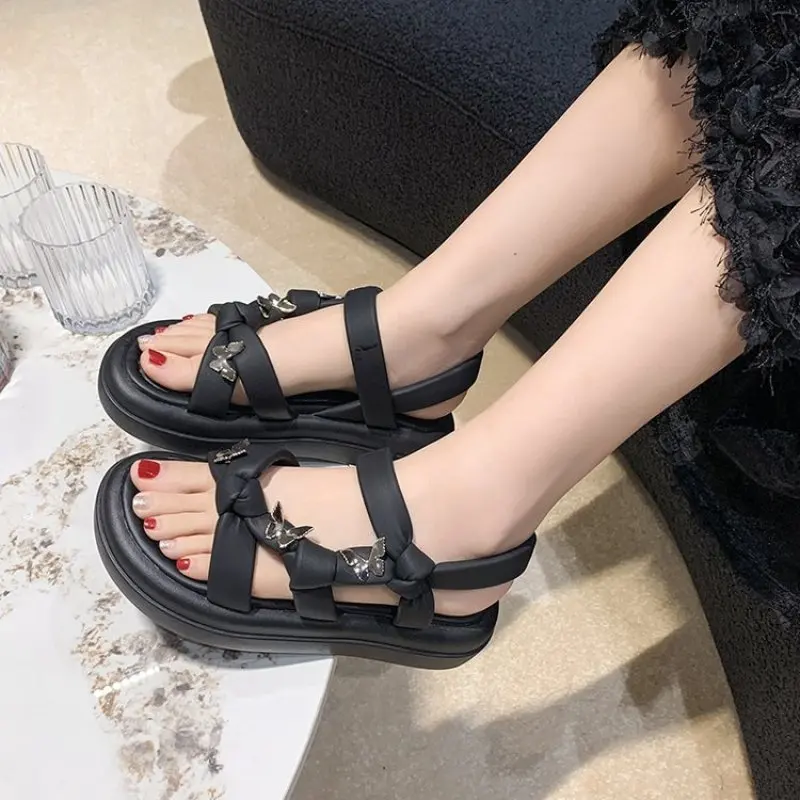 

Summer New Platform Sandals Women's All-match Thick Soled Open Toe Soft Sole Leisure Roman Beach Shoes Fashion Open-toed Sexy