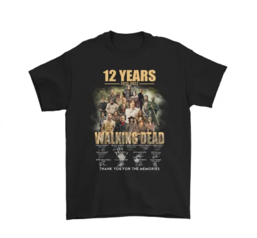

12 Years 2010 2022 The Walking Dead Signatures Thank You For The Memories Shirt
