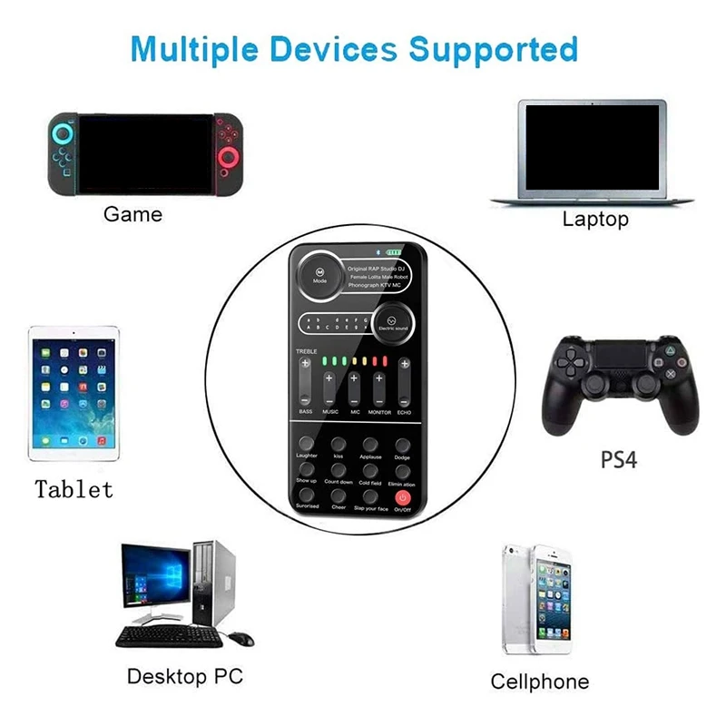 Звуковая карта в реальном времени голосовой преобразователь с мини-микрофоном