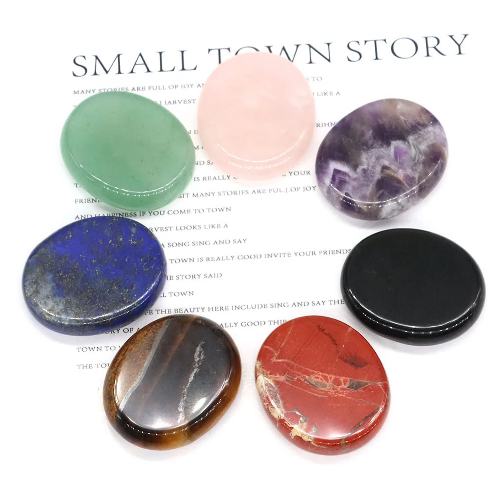 

30x25mm Thumb Worry Stone for Anxiety Natural Healing Crystal Pocket Palm Gemstone Stress Relief Reiki Meditation Massage Gift
