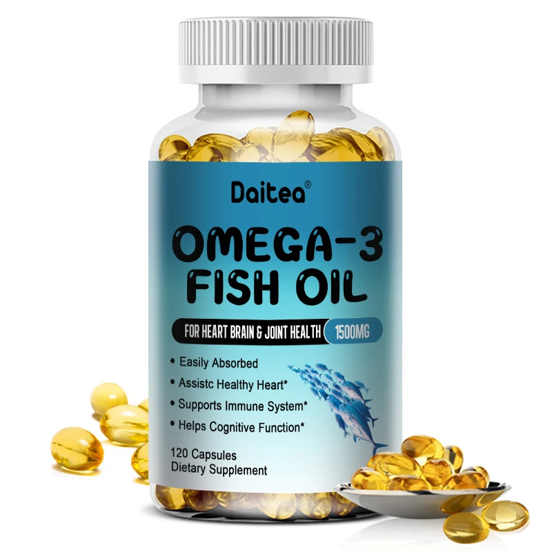 

Daitea Omega-3 Fish Oil Capsules Are A Dietary Supplement for Brain and Heart Health, Including EPA and DHA