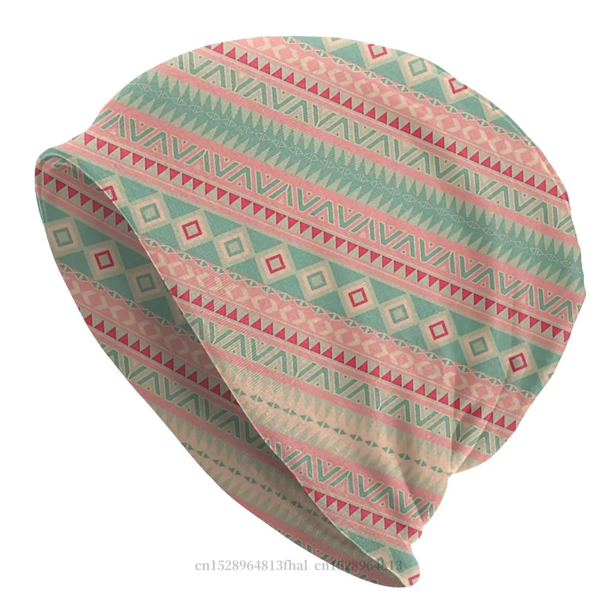 

Bonnet Hats Geometric Patterns Men Women's Retro Turquoise Pink Abstract Andes Aztec Pattern Cap Hip Hop Skullies Beanies Caps