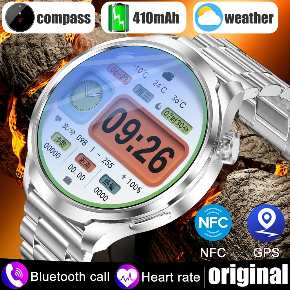 Оригинальные умные часы 2024 для мужчин экран 1 85 HD NFC монитор сердечного ритма