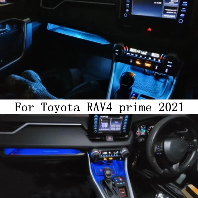 

For Toyota RAV4 prime 2021 Car Center Console Atmosphere Lamp LED Dashboard Atmosphere Light Strips Interior Decorative Lights