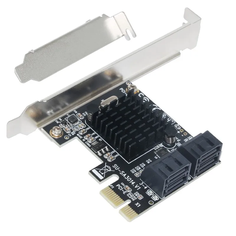 

Marvell 88SE9215 PCIE to SATA Card PCI-E Adapter PCI Express to SATA3.0 Expansion Card 4Port SATA III 6G for SSD HDD IPFS Mining