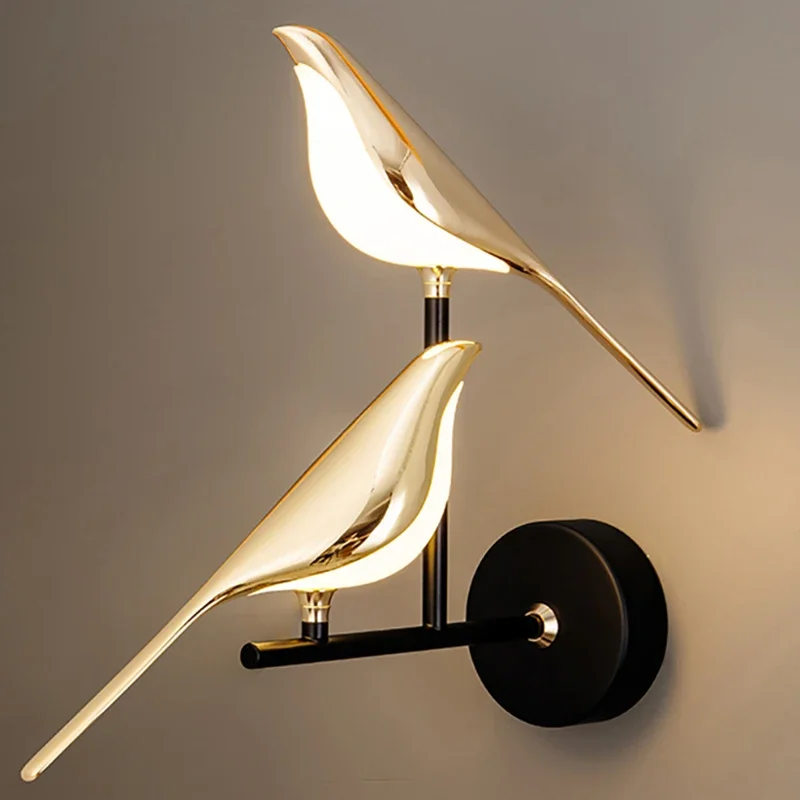 

Creativity Bird Light Led Wall Lamps Hallway Stairs Sconce Wall Mounted Bedroom Bedside Lamp Postmodern Designer Decor Fixtures
