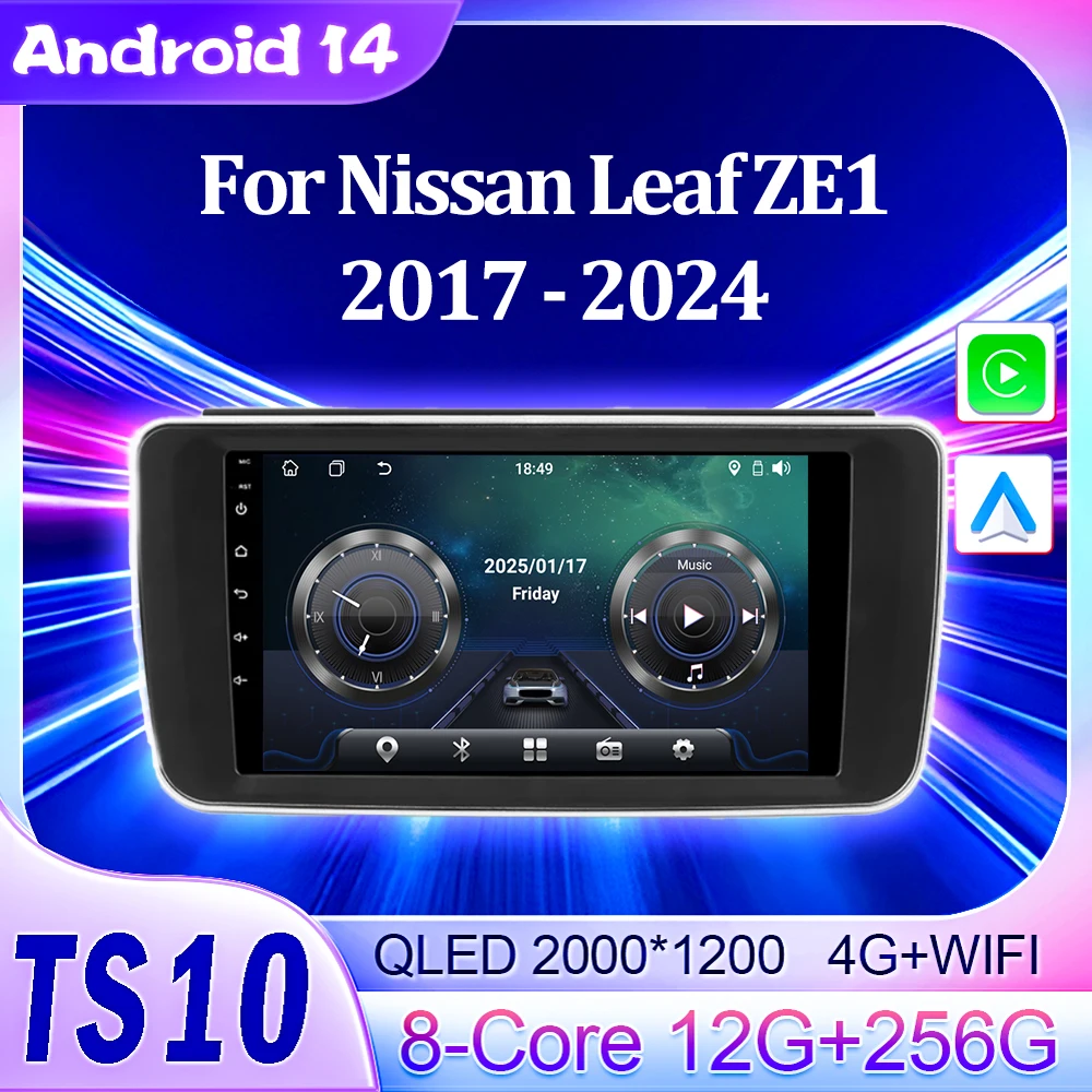 Автомобильный радиоприемник 2Din мультимедийный плеер Android 14 для Nissan Leaf ZE1 2017-2024