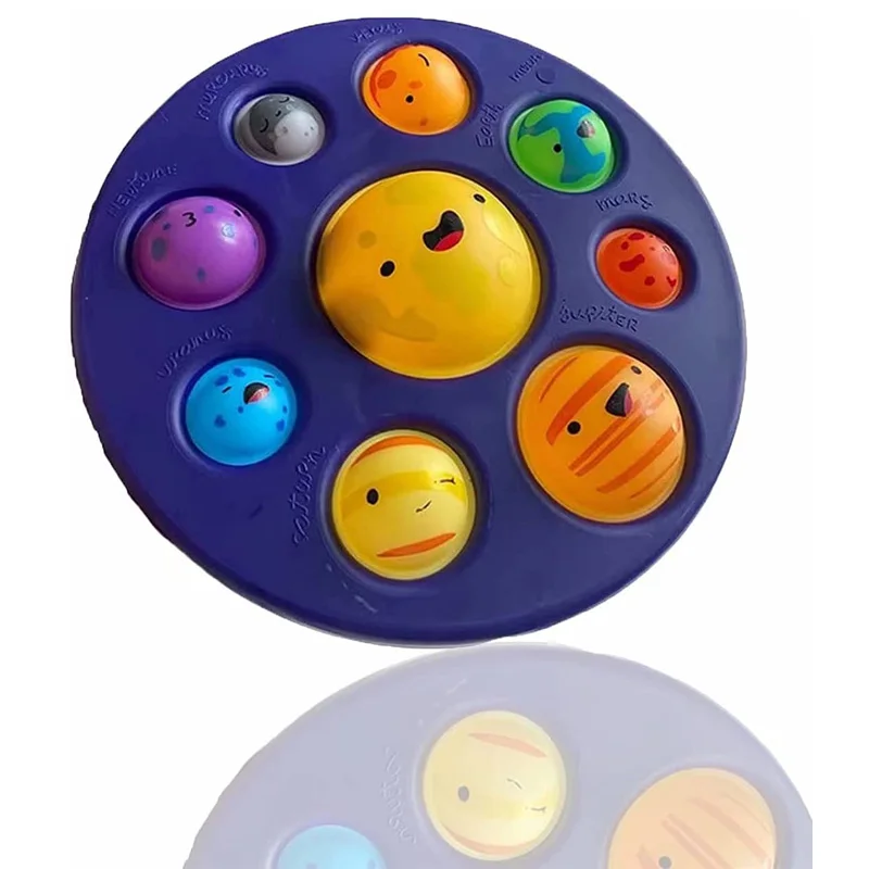 

Игрушка-фиджет голубая с солнечной батареей, развивающая игрушка для детей и взрослых, мини-поппер с планетами, СДВГ для снятия стресса и тр...