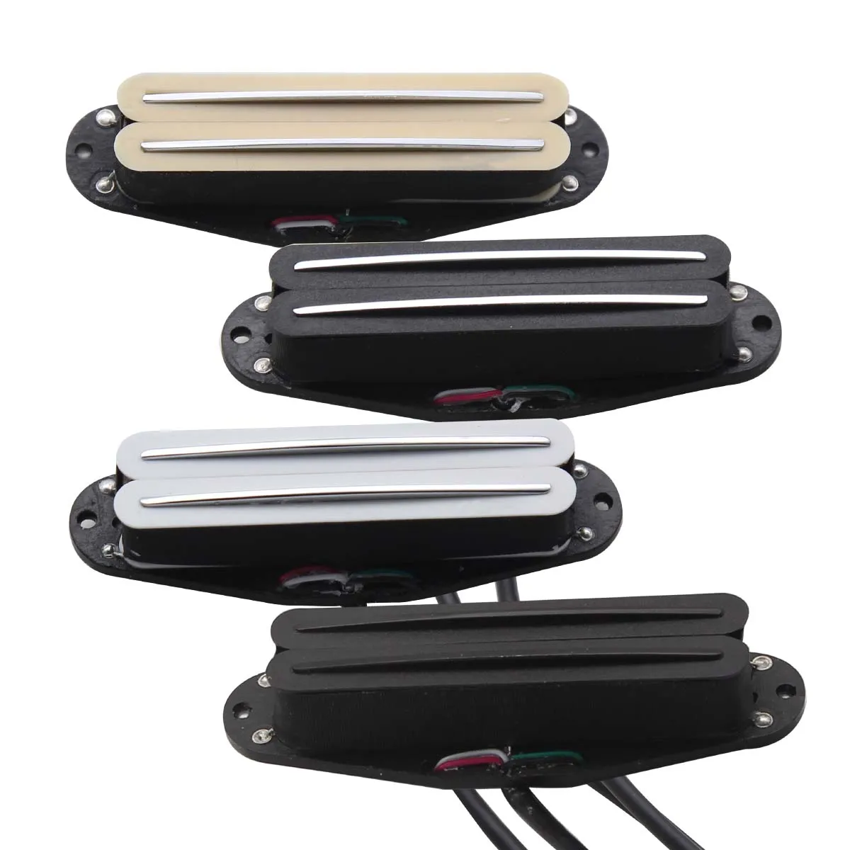 FLEOR 1 шт. Alnico 5 Dual Hot Rails Humbucker затактовый звукосниматель с одной катушкой РАЗМЕР ПОДХОДИТ ST/SQ гитарные части, черный/белый вариант