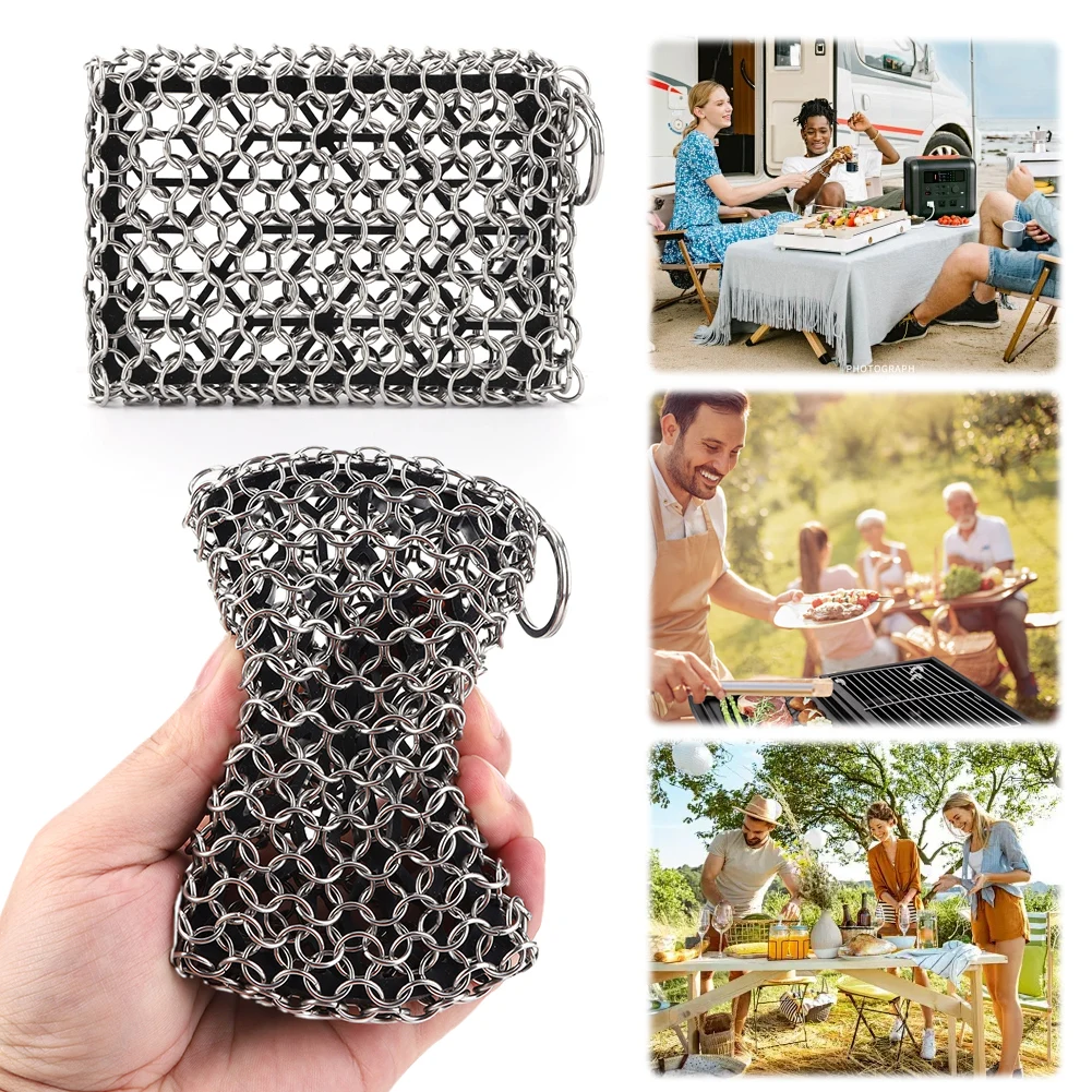 Очиститель чугуна с подвесным кольцом скребок для чистки кастрюль посуда из