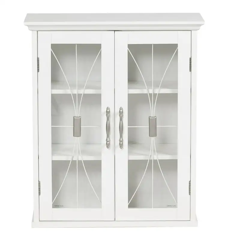 

Removable Wooden Wall Cabinet with 2 Doors, White