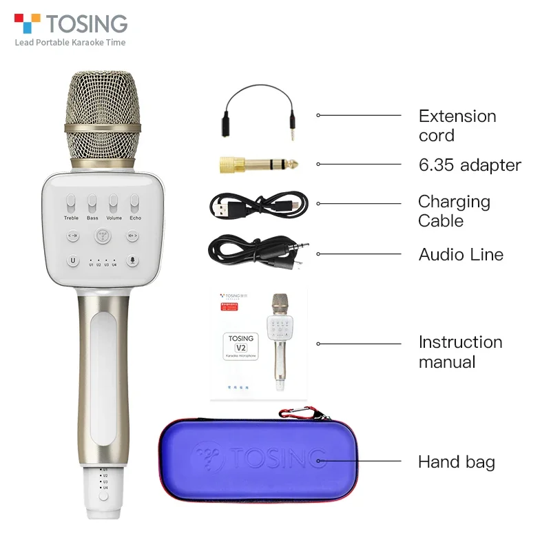 Конденсаторный микрофон TOSING V2, профессиональный микрофон для студийной записи микрофона для домашней вечеринки, караоке (art.: 3920cbf73047b) - 3920cbf73047b
