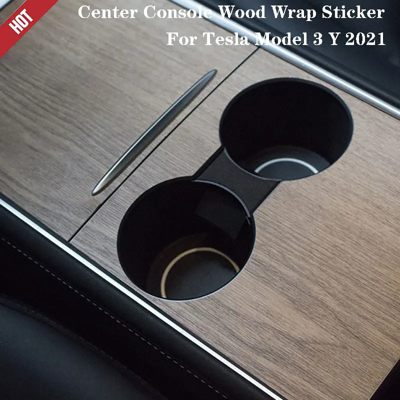 

Car Central Control Panel Sticker For Tesla Model 3 Center Console Accessories Model Y Interior Film Wood Grain 17-22