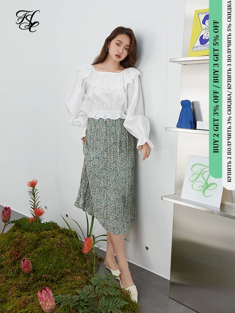 

Юбка женская шифоновая плиссированная с высокой талией и цветочным принтом