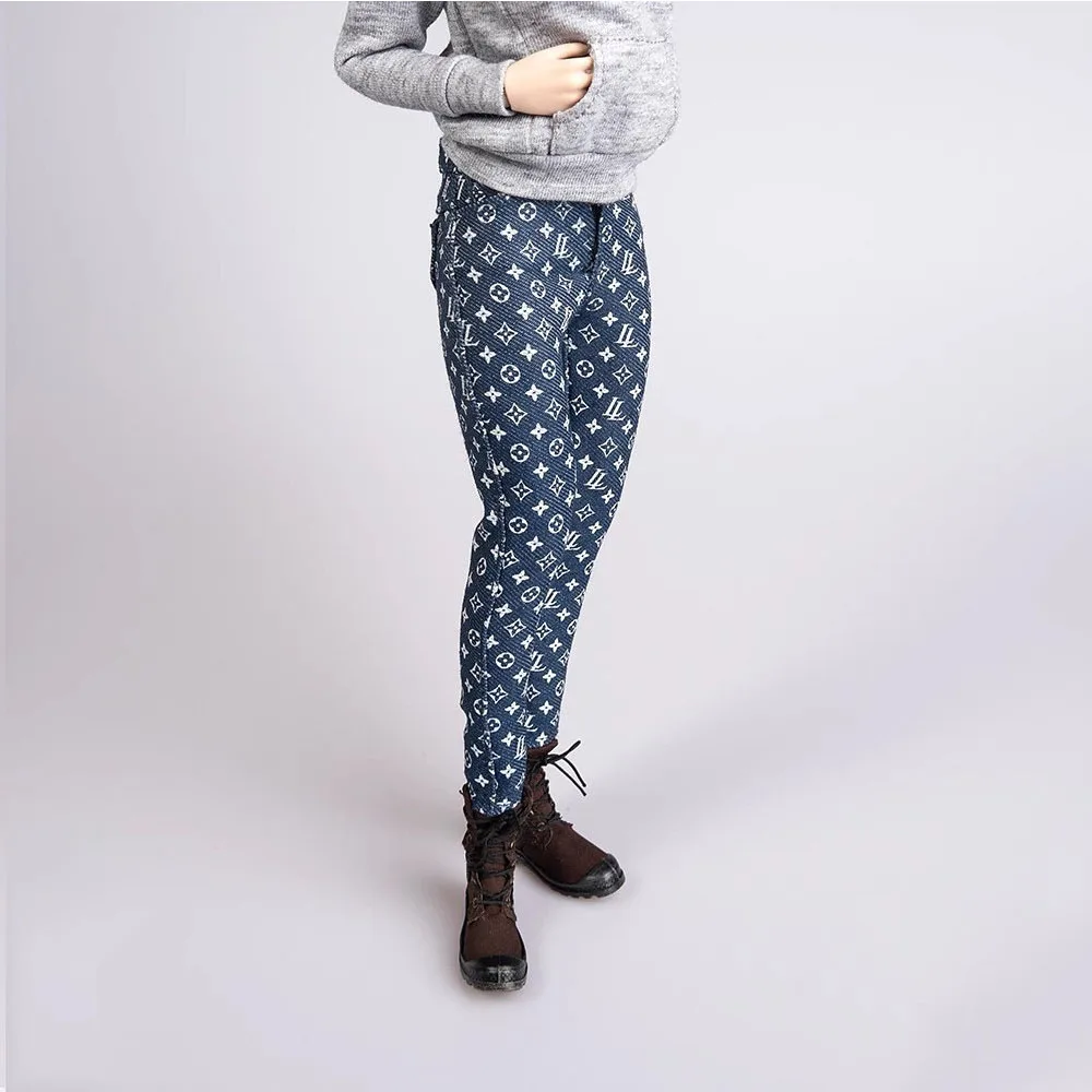

TYM034 LL 1/6 scale action figure female Trendy printed skinny jeans model for 12” action figure model doll toy