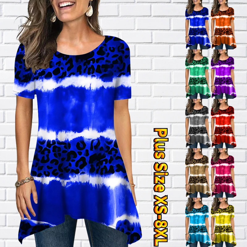 

Топ с коротким рукавом, новый дизайн, пуловер с принтом, повседневные футболки, летняя женская футболка, Элегантная футболка, Женская свободная футболка с круглым вырезом