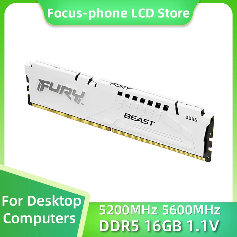 Fury Beast DDR5 8GB 16GB 4800 5200 5600MHz Desktop AMD Intel CPU Motherboard Memory 288Pin 1.1V DIMM PC-41600 44800 Dual Channel