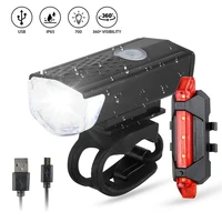 bike bicycle light usb led rechargeable set mtb road bike front back headlight lamp flashlight cycling light cycling accessories
