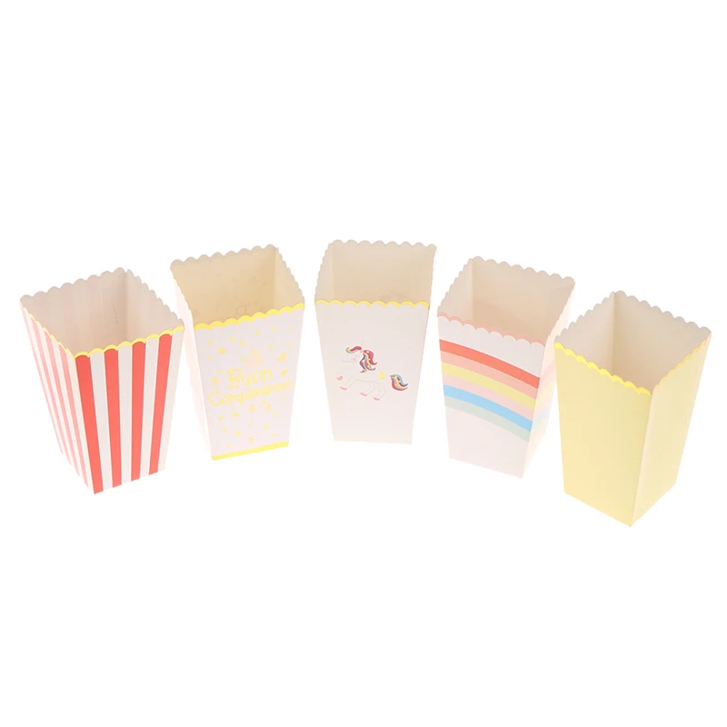Одноразовые Коробки для попкорна 6 шт. бумажные коробки кинотеатра десертных